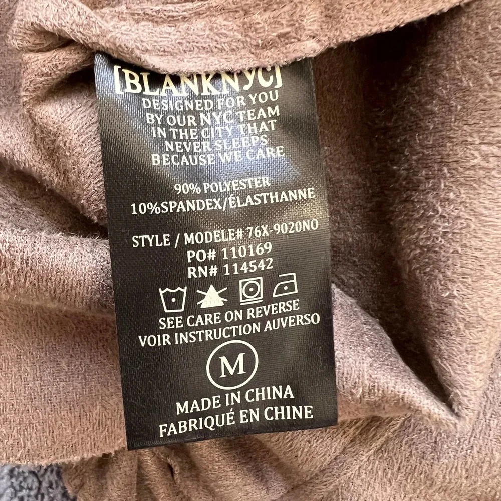 Blank NYC Drape Front Faux Suede Asymmetrical Zip Front Jacket MEDIUM - Picture 9 of 10